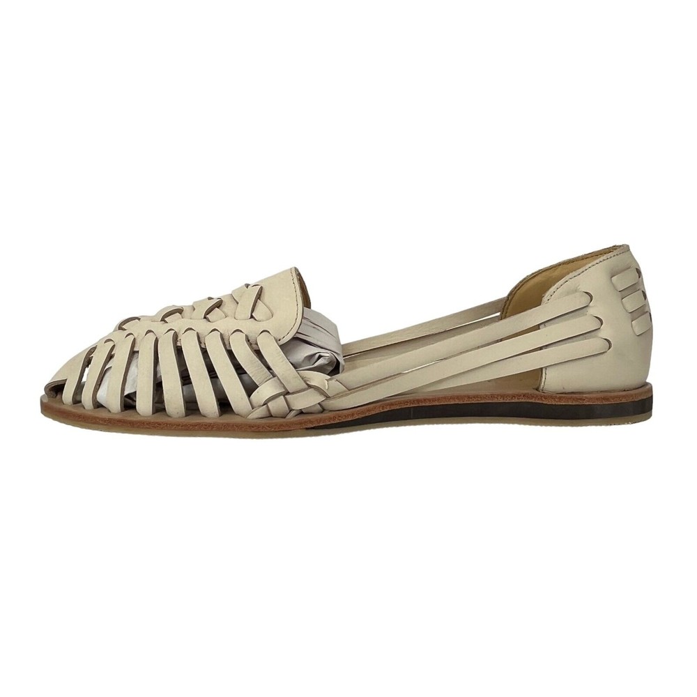 Nisolo Womens Woven Bone White Huarache Sandals-With Dust Bag Size 9 - NEW